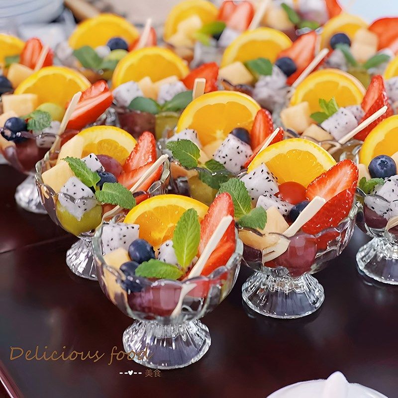 晶鑫餐具位上果盘高脚甜品杯美容院高端网红玻璃水果碟小精致碟子,餐饮具,果盆/果盘/果篮,淘宝优惠券,粉丝福利购,淘宝优惠卷