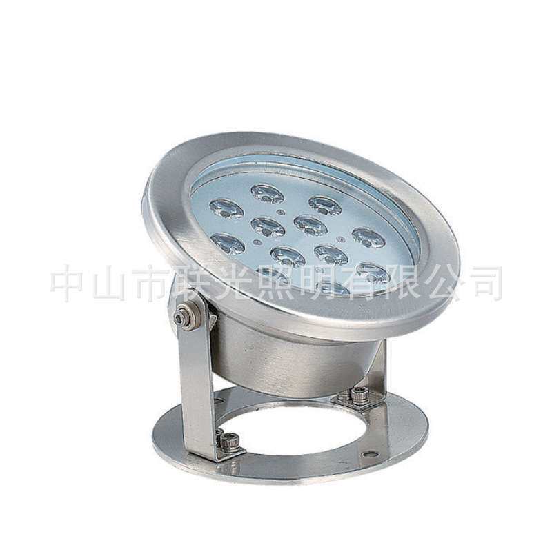 led水底灯景观水下射灯12W18W低压12V24V七彩RGB泳池不锈钢喷泉灯