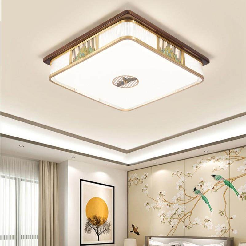 新中式全铜吸顶灯客厅灯黑胡桃实木灯具中国风简约餐厅卧室灯套餐,电子元器件市场,其它元器件,淘宝优惠券,粉丝福利购,淘宝优惠卷