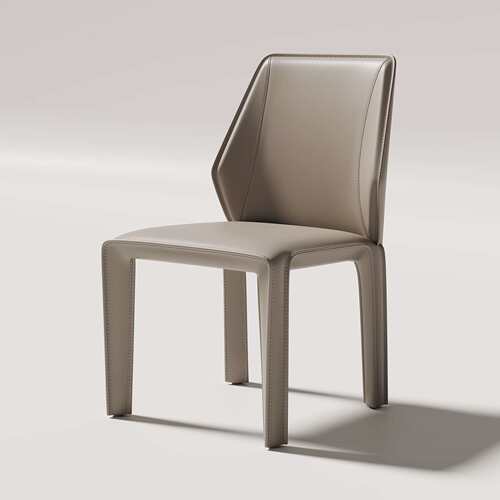 广东佛山意式马鞍皮餐椅dining chair现代简约风样板房高档皮椅子