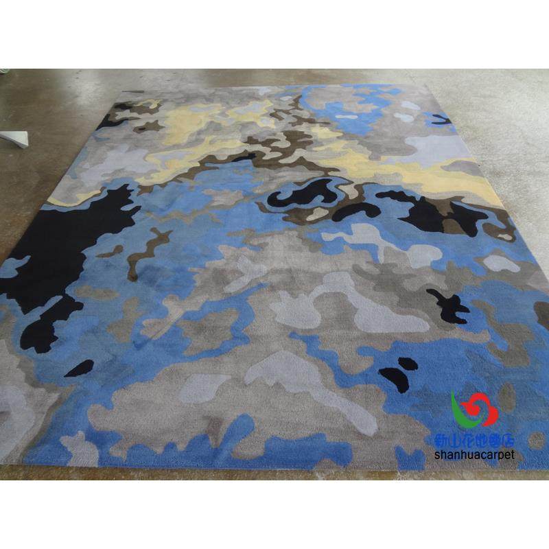 新中式蓝色水墨画抽象样板房客厅茶几沙发地毯大厅接待室贵宾室,电子元器件市场,其它元器件,淘宝优惠券,粉丝福利购,淘宝优惠卷