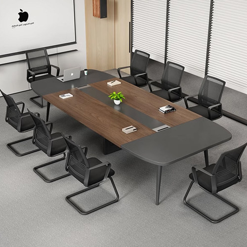 大小型会议桌长桌子长方形洽谈桌椅组合长条桌工业风办公桌工作台
