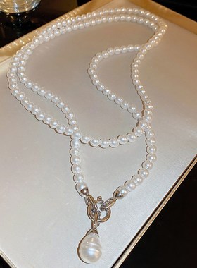 新款轻奢小众高级设计感长款项链女百搭简约冷淡风西装斜挎装饰链