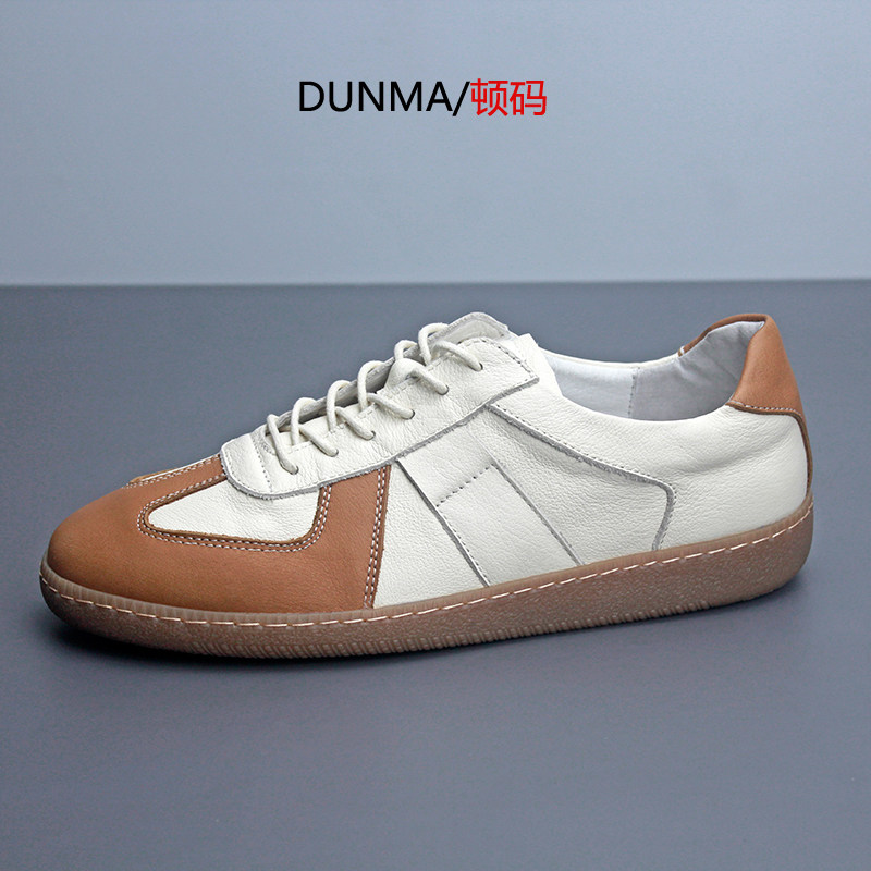 德训鞋男夏季透气2025新款板鞋真皮复古低帮鞋百搭平底男士休闲鞋