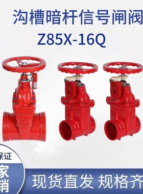 沟槽暗杆闸阀Z85X-16Q球磨铸铁水利消防工程沟槽明杆闸阀信号闸阀