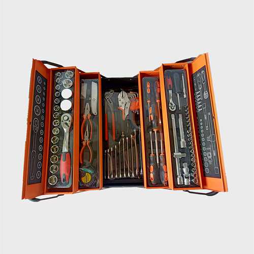 汽修工具综合工具箱85件套三层铁箱72齿快速扳手大飞小飞组合套筒