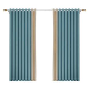 窗帘窗帘杆一整套罗马杆全套带杆免打孔安装2024新款卧室遮光轻奢