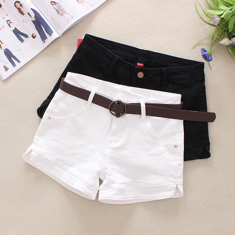 弹力白色牛仔短裤女士夏季韩版显瘦黑色热裤潮修身百搭外穿