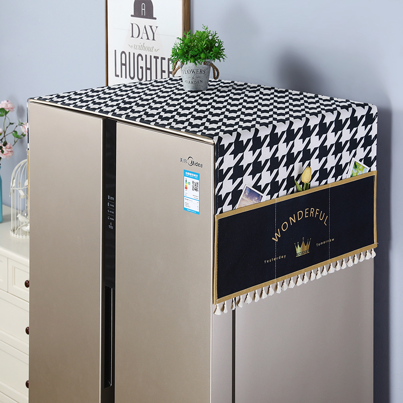 冰箱防尘罩盖布单开门对双开门冰箱罩滚筒洗衣机罩遮盖布冰箱盖巾