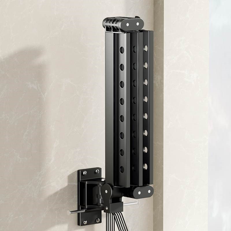 折叠晾衣架壁挂式室内飘窗家用阳台隐形上翻凉衣杆伸缩晒被子神器