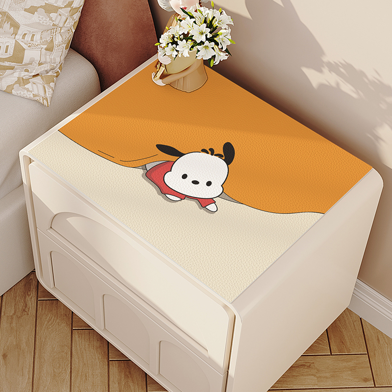 皮革牀头柜垫子防水防烫桌垫洗衣机盖布防尘保护套罩家用卡通桌布