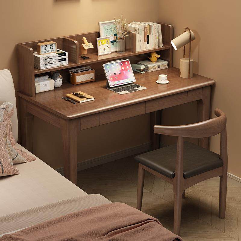 简约书桌带书架实木一体桌学生卧室床边写字阅读桌家用儿童学习桌,鲜花速递/花卉仿真/绿植园艺,割草机/草坪机,淘宝优惠券,粉丝福利购,淘宝优惠卷