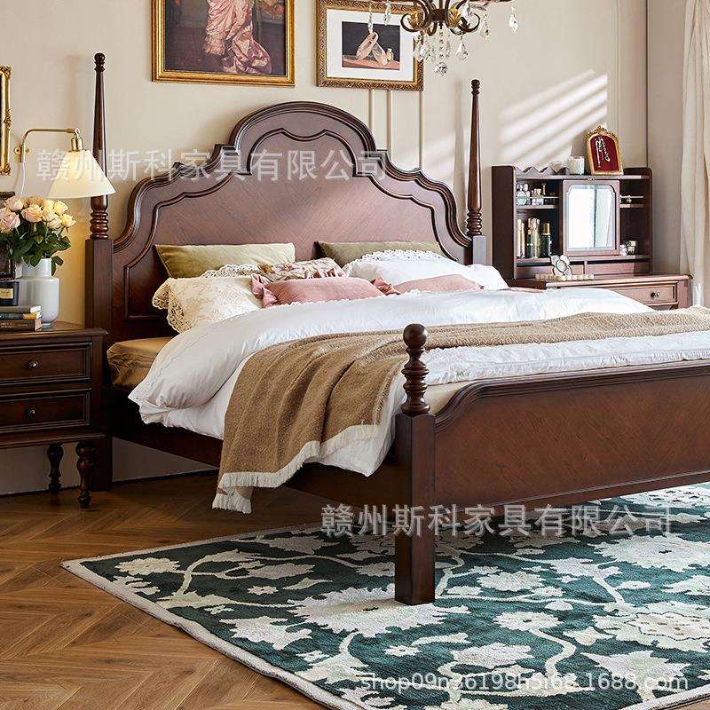 美式实木床复古安娜床法式全实木主卧1.8米双人床大床婚床