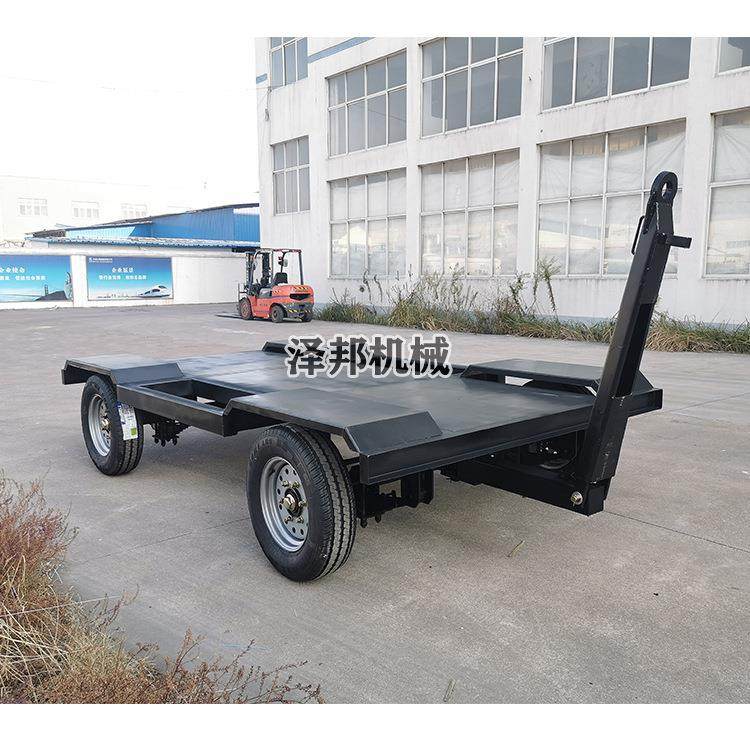 空压机移动拖车四轮转向平板拖车发电机前后车桥场内运输型工具车