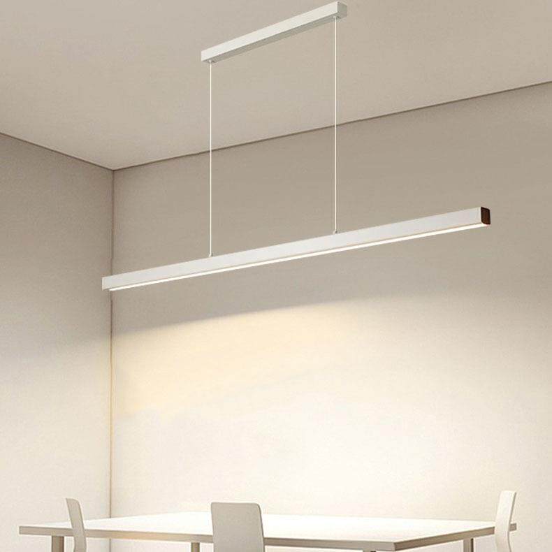 餐厅灯一字条形 1.2极简约现代2铝材大气1.5米黑白色餐桌吧台吊灯