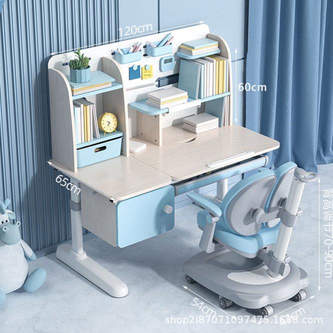 儿童学习桌小学生书桌可升降实木课桌家用学生写字桌椅美嘉思套装
