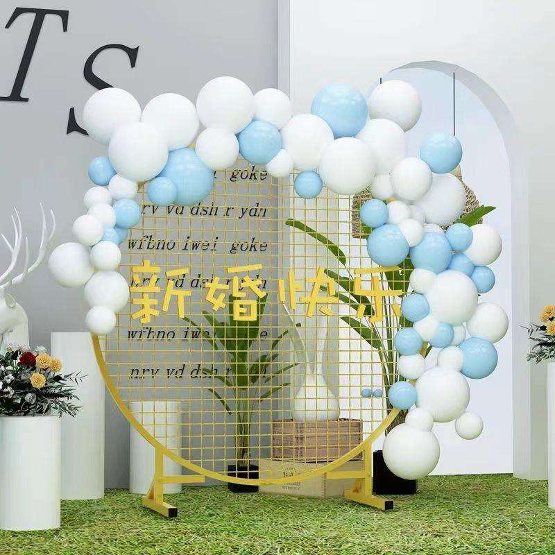 铁艺可移动立式圆形网格架展示架幼儿园美工区作品书法画展折叠架