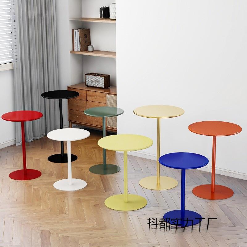 奶茶店小圆桌白色桌椅商用接待洽谈桌甜品高脚咖啡桌小餐桌