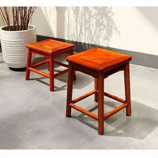 缅甸花梨实木小四方凳大果紫檀中式素面家具小板凳