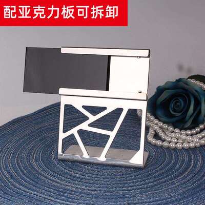 卓晋 商用婚礼不锈钢台牌桌席位卡牌台号牌餐牌夹婚宴聚会桌牌
