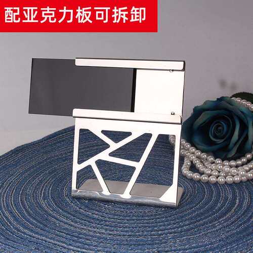 卓晋 商用婚礼不锈钢台牌桌席位卡牌台号牌餐牌夹婚宴聚会桌牌