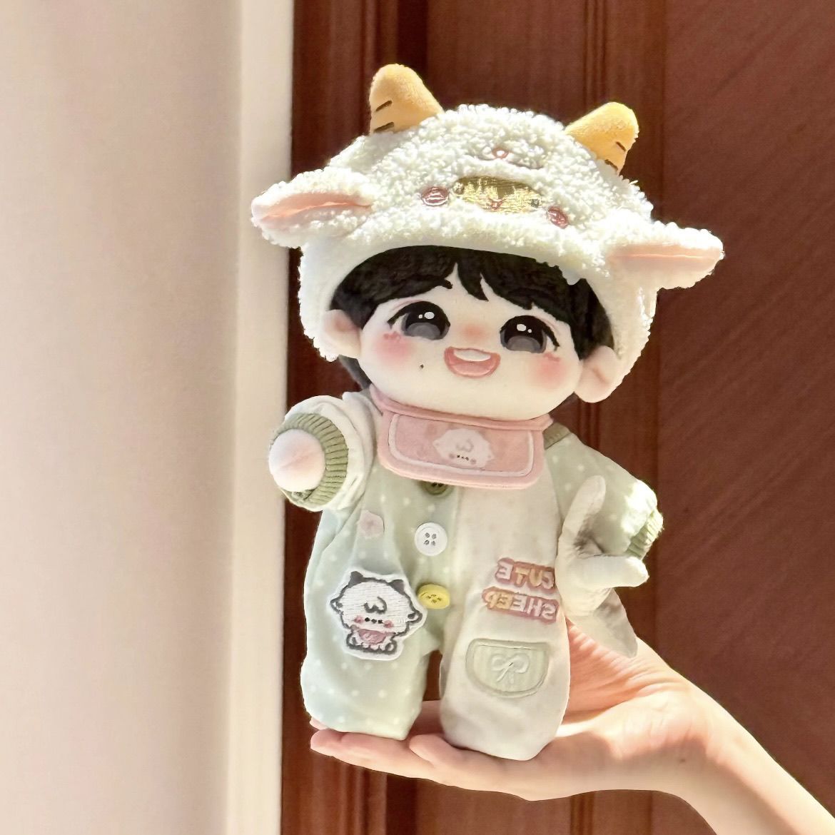 20cm娃衣10cm棉花娃娃 可爱小羊连体宝宝服套装玩偶公仔衣服