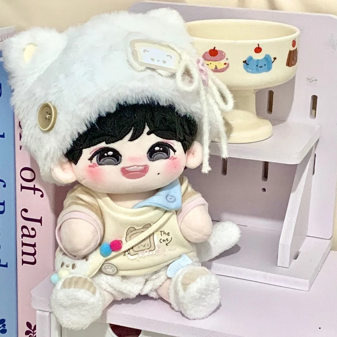 娃衣20cm棉花娃娃奶系一口芝士奶黄猫猫包棉花多体型适穿