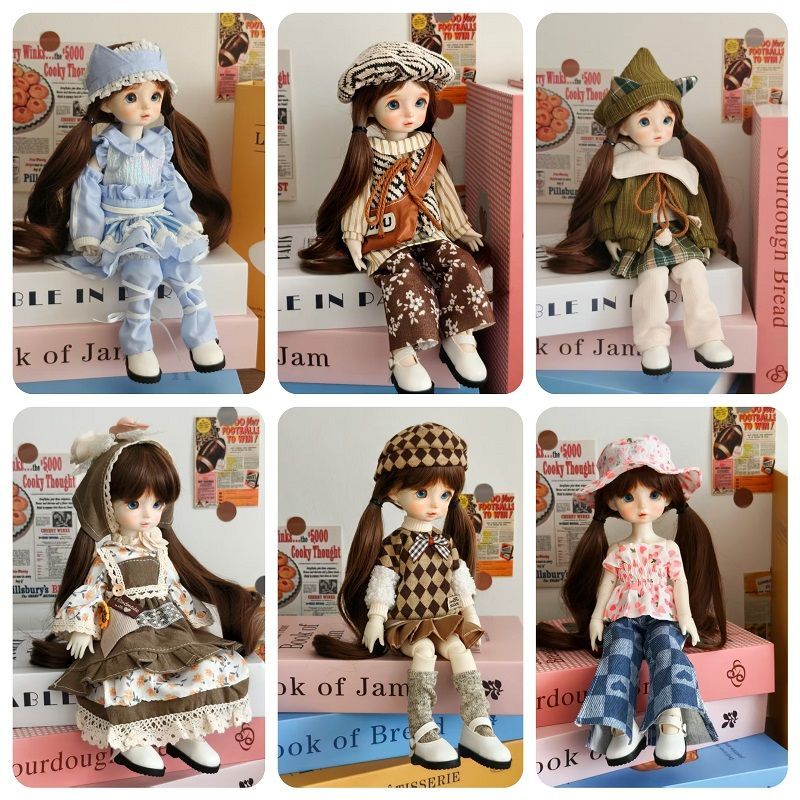 六分娃衣bjd6分30厘米胖子体娃娃洛丽塔衣服甜美鬼娃娃换装裙子可