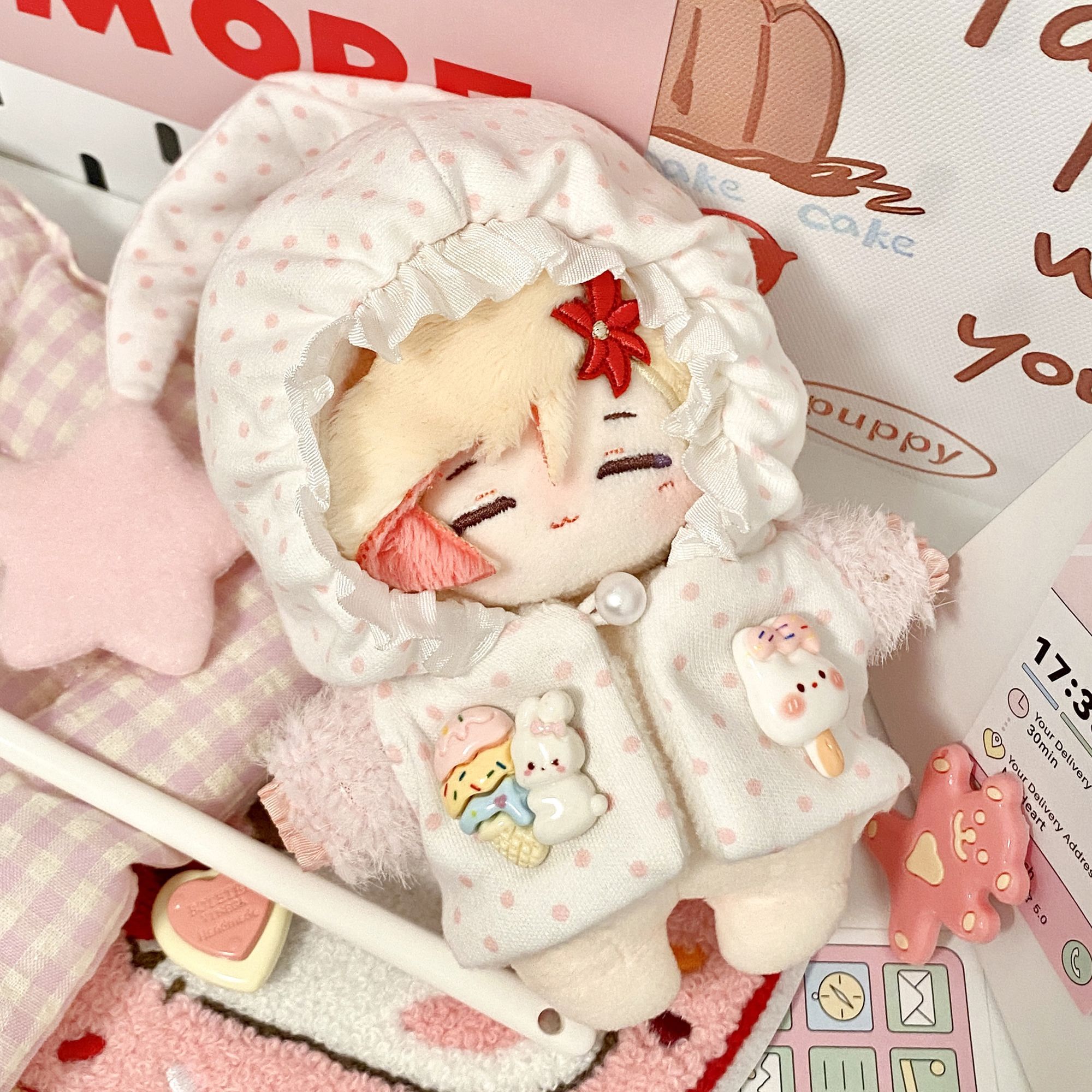 娃衣10cm海星体正常体晚安系列棉花娃服labubu拉布布睡衣