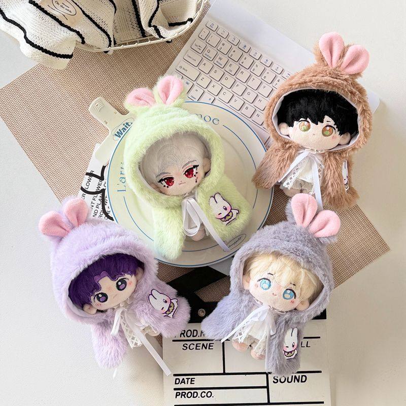 娃衣10cm蹦蹦兔斗蓬棉花娃娃万圣节披风斗篷无属性日常玩偶替换装