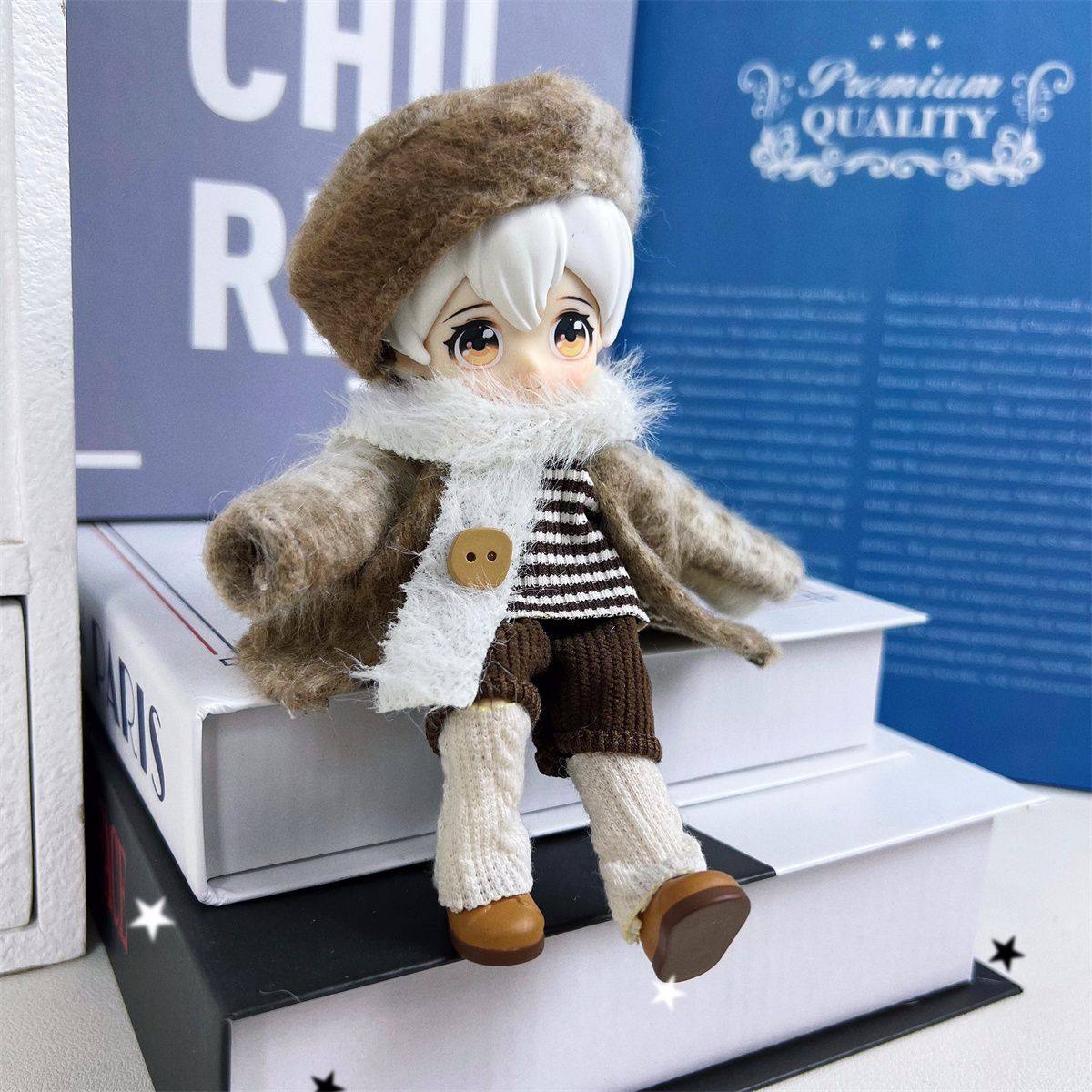 八分娃衣毛呢套装秋冬新款帅气ob118分bjd12分换装-gsc阿巳体衣服