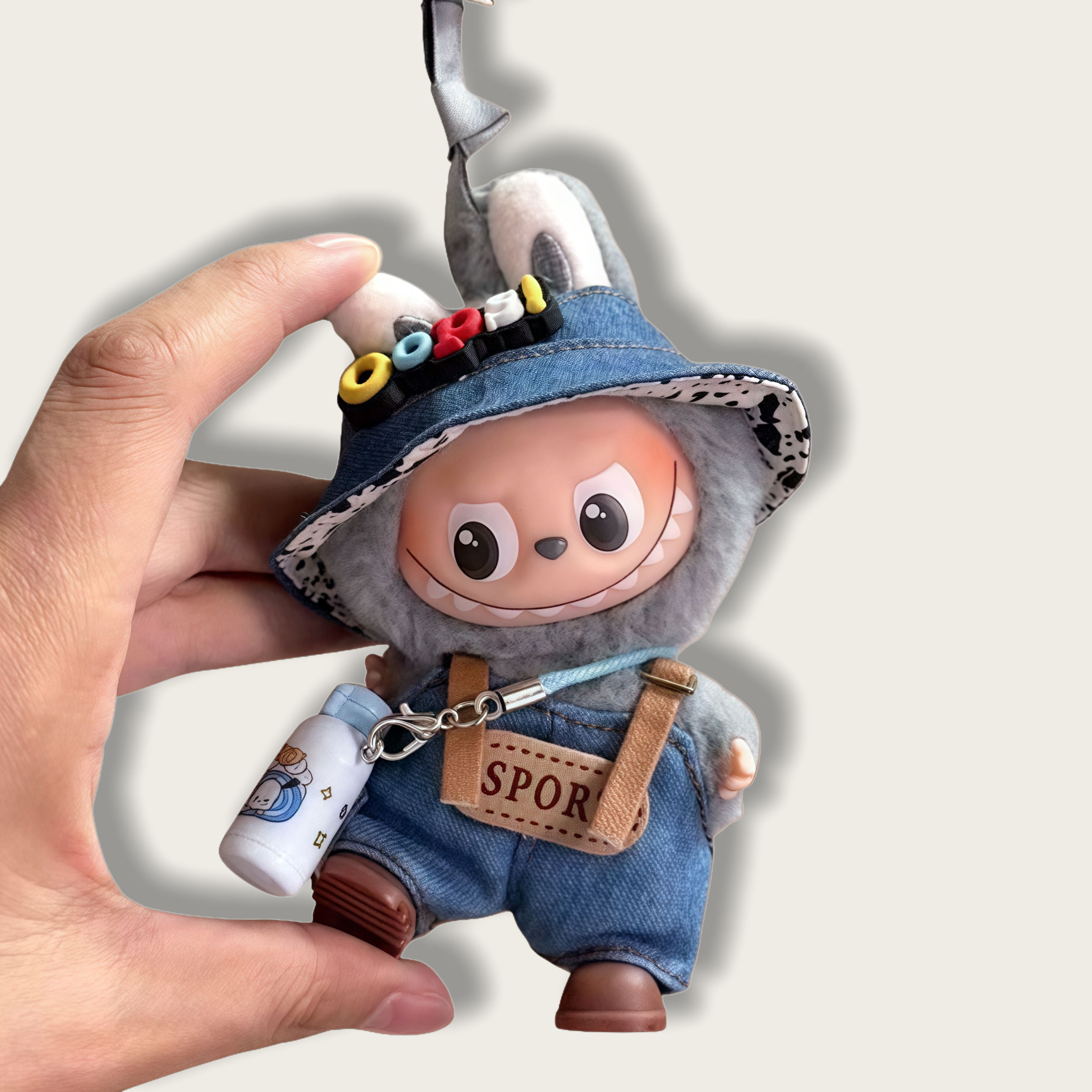 labubu第四代娃衣新品4代可爱背带裤帽子套装迷你心底密码4.0衣服