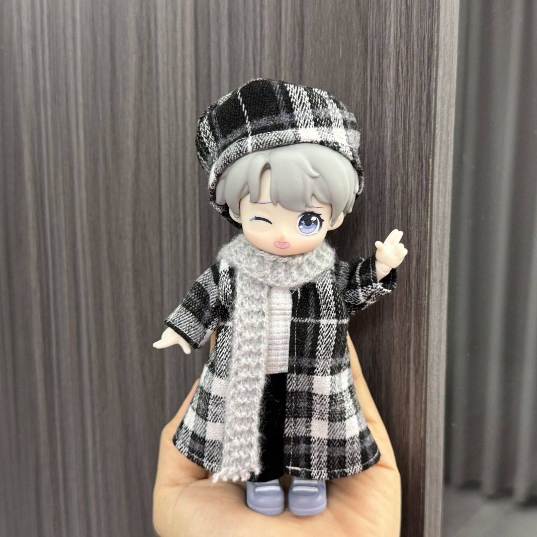 12分bjd娃衣秋冬新款帅气毛呢套装ob118分换装YMY-gsc阿巳体衣服