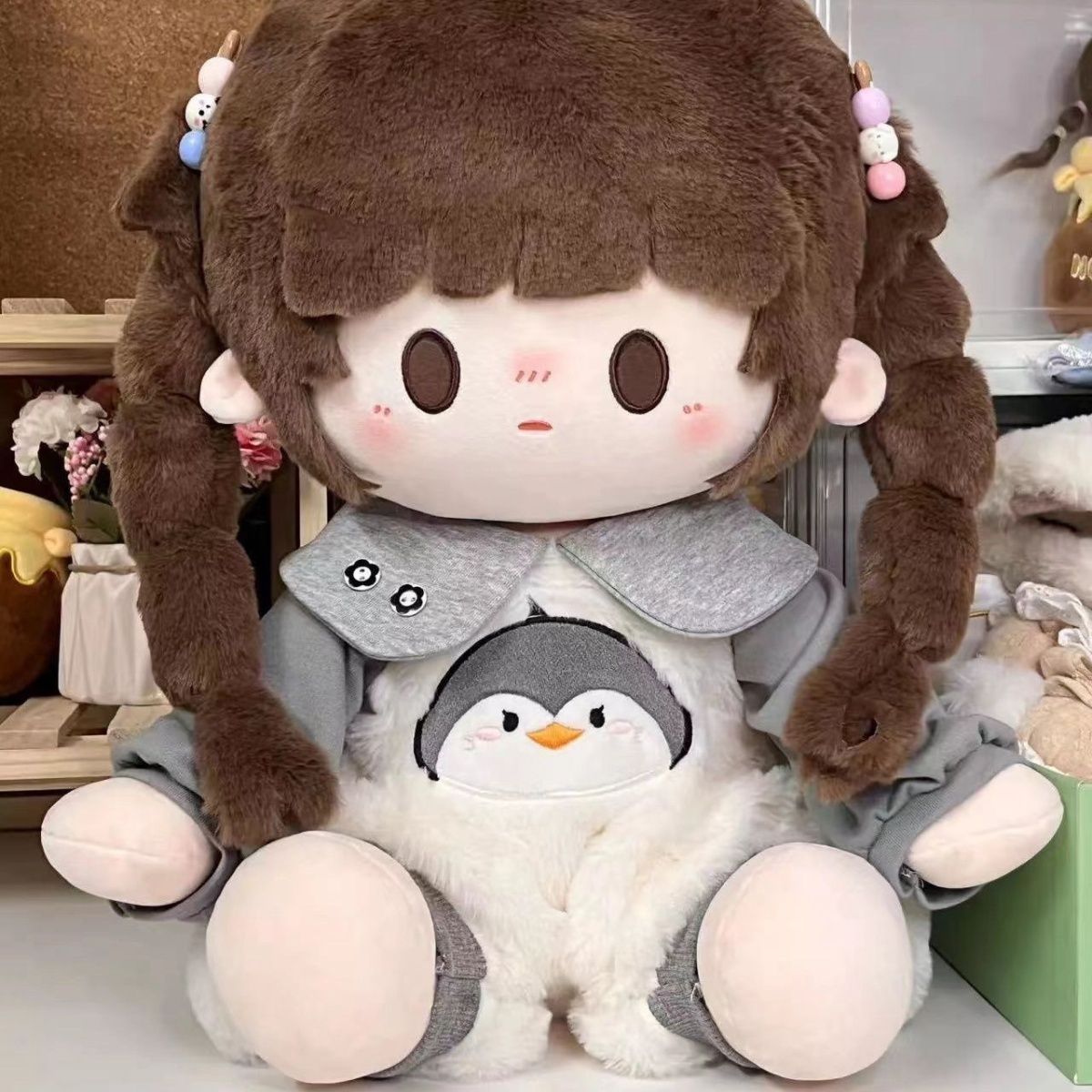 娃衣40cm可爱爬服套装坐姿连体玩偶替换装棉花娃爬爬服