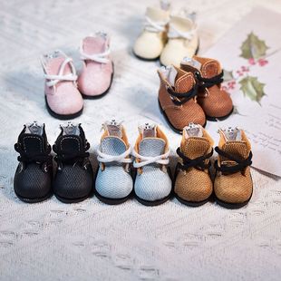 20cm娃鞋6分BJD 20厘米棉花娃娃靴子 30CM芭芘胖娃娃衣换装皮靴配