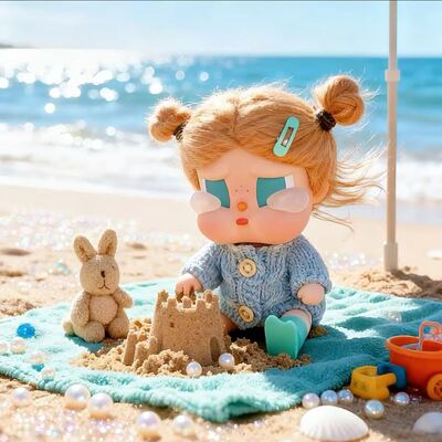 (不含娃)哭娃度假Vacation搪胶毛绒咕噜咕噜蓝色毛衣+兔子公仔