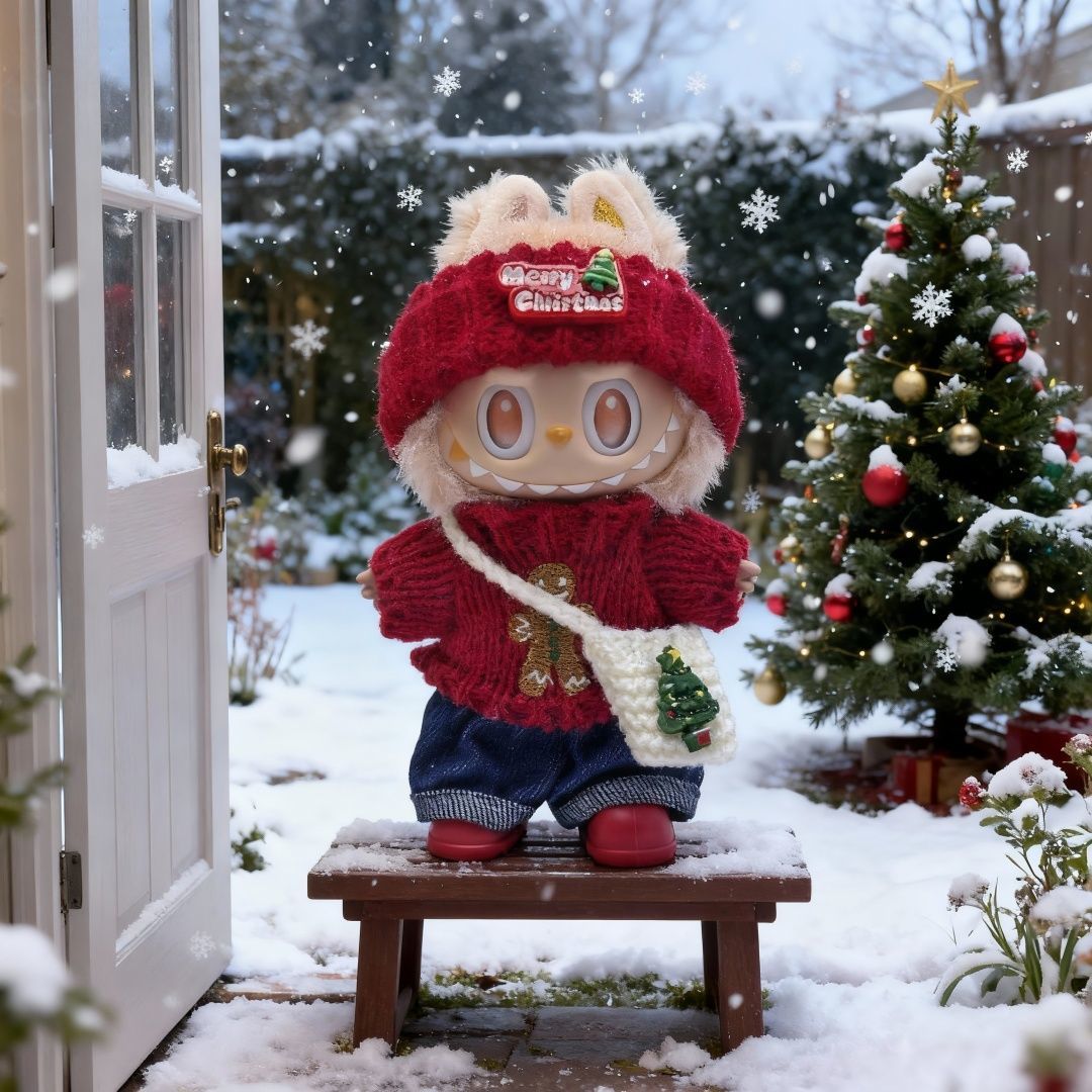 拉布布娃衣17厘米拉bubu圣诞节一代二代三代布布衣服针织毛衣圣诞