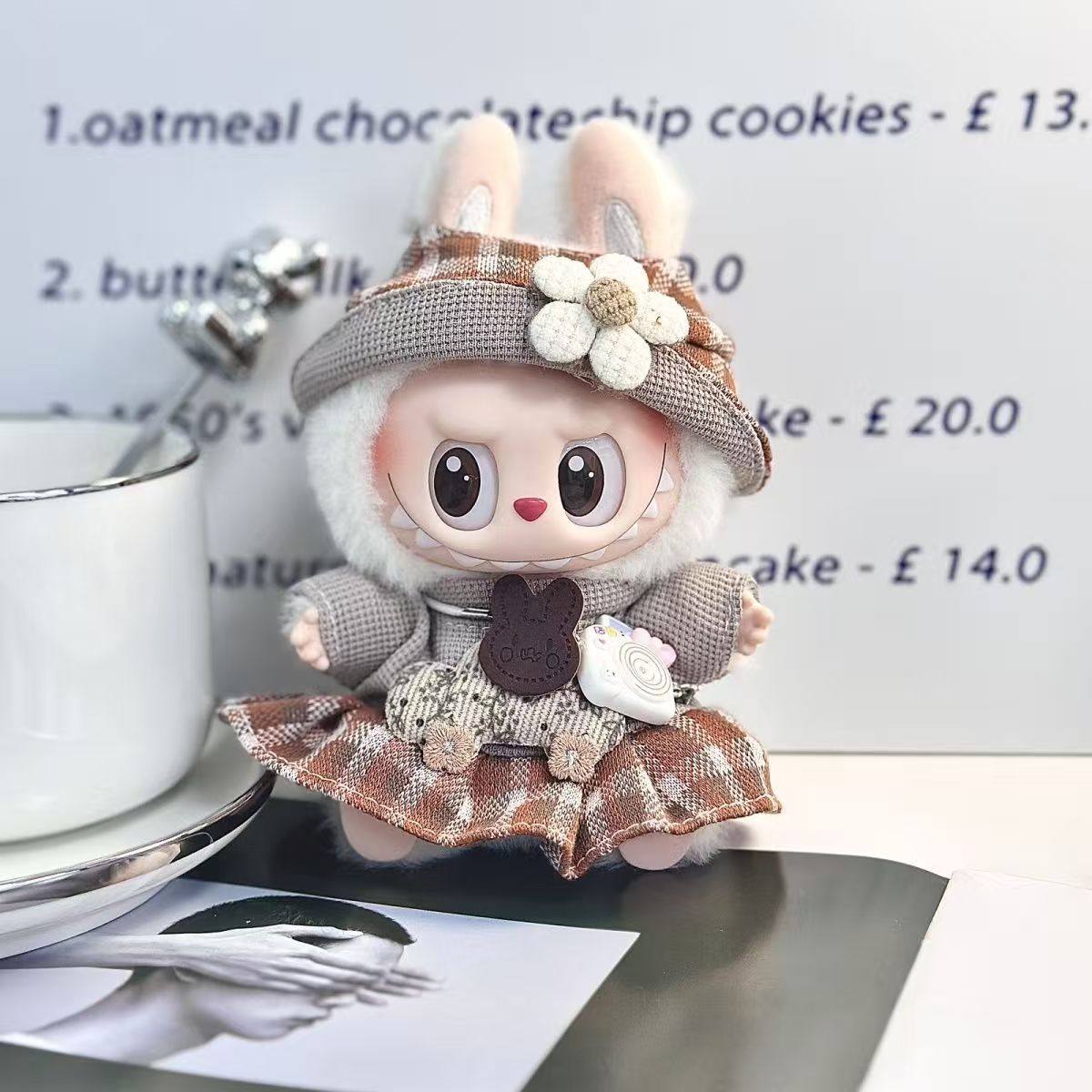 拉布布娃衣17厘米Labu17cm一二三代布布毛绒公仔着替衣服套装潮玩