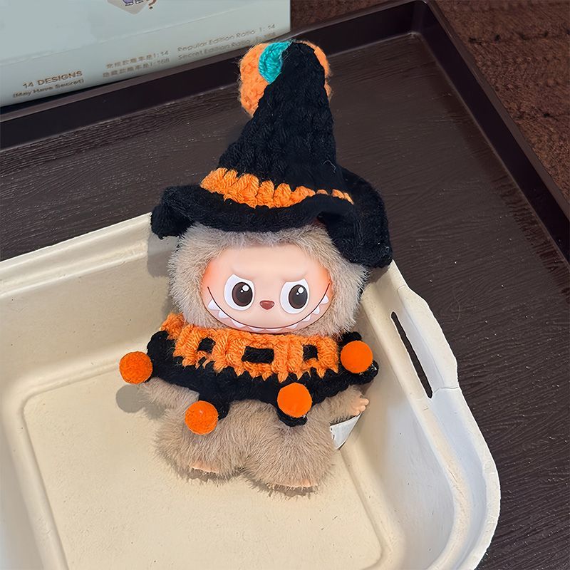 labubu万圣节娃衣4.0布布南瓜套装bubu四代衣服针织帽子