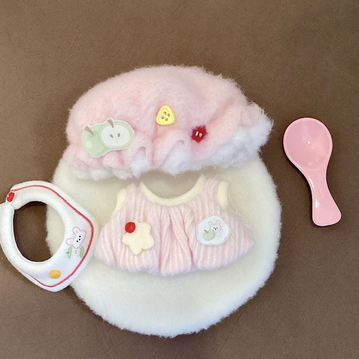 10cm娃衣春日新品棉花娃娃动物斗篷海星体头套连体娃娃换装