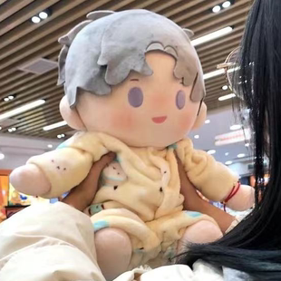 娃衣40cm可爱连体宝宝双面法兰绒哈衣冬季加绒加厚棉花娃娃爬爬服