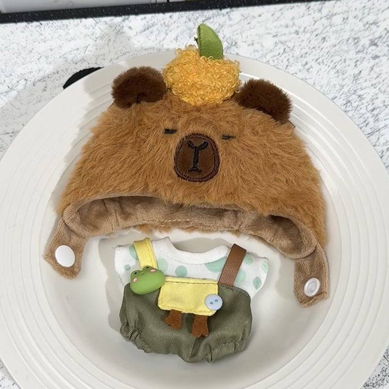 10cm系列娃衣新款可爱毛绒玩具海星体大头娃正常体巴拉头套背带裤