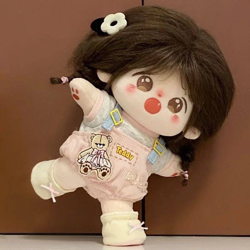 娃衣20cm棉花娃服玩偶房女娃娃背带裤T恤鞋子三件套