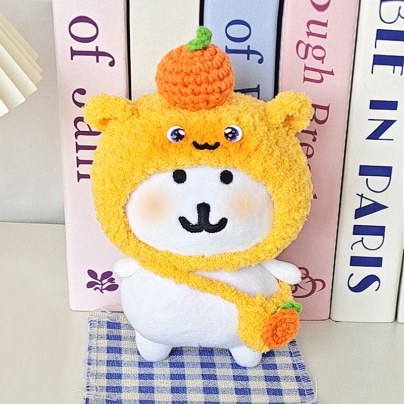 自嘲熊娃衣可爱水豚噜噜10cm棉花娃娃装饰配件换装毛绒玩偶头套衣