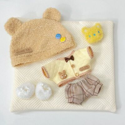 20厘米娃衣男20cm无属性棉花娃娃换装衣服可爱情侣服冬季毛绒公仔