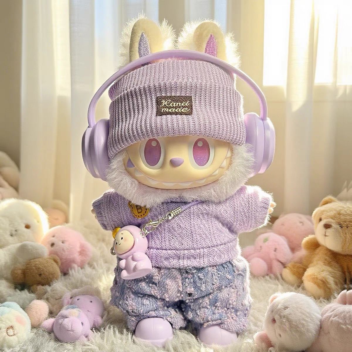 拉布布娃衣拉bubu一二三代前方高能幸运紫色服装17cm搪胶适用啦布