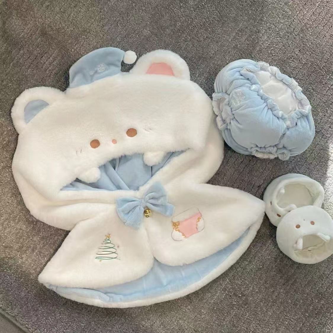 娃衣厘米40cm动物体衣服可爱头套宝宝棉花娃娃小斗篷斗篷换装