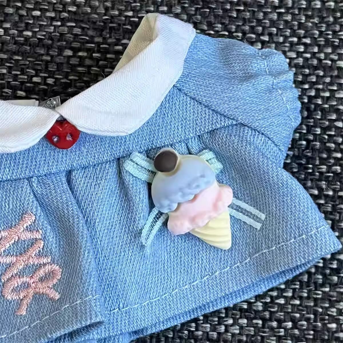 娃衣10cm新品10CM厘米棉花娃娃玩偶公仔可爱冰淇淋牛仔裙套装替换