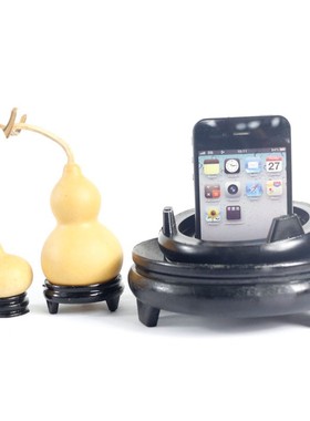 底座圆形镂空树脂底座黑色奇石头摆件鱼缸垫高防S水花瓶花盆底托