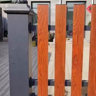 别墅木纹庭院铝艺护栏 中式仿古木纹铝合金栅栏 园艺别墅阳台护栏